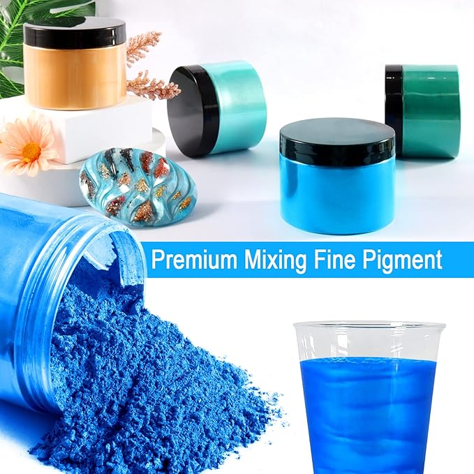 Ceya Mica Powder, 5.3oz/ 150g Ocean Blue Pearlescent Effect Colorant Pigment - Image 4