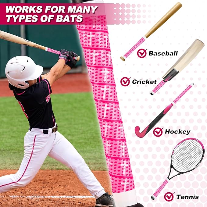 Baseball Bat Grip Tapes 1.5mm Precut and Full Adhesive Softball Grip Tape,Non-Slip Baseball Bat Wrap Tape Religious Cricket Batting Tape Replacement