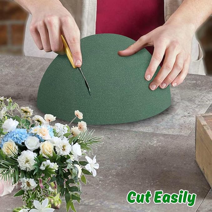 LOKIPA Floral Foam Round, 4 Pack Floral Dry Foam Half Ball - Image 3