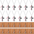 Tondiamo 24 Set Basketball Volleyball Cross Necklace with Card Sport Party Favors Charms Team Gift Bulk Religious Cross Necklace Christian Coach Gifts Jewelry for Sport Player Fans Men