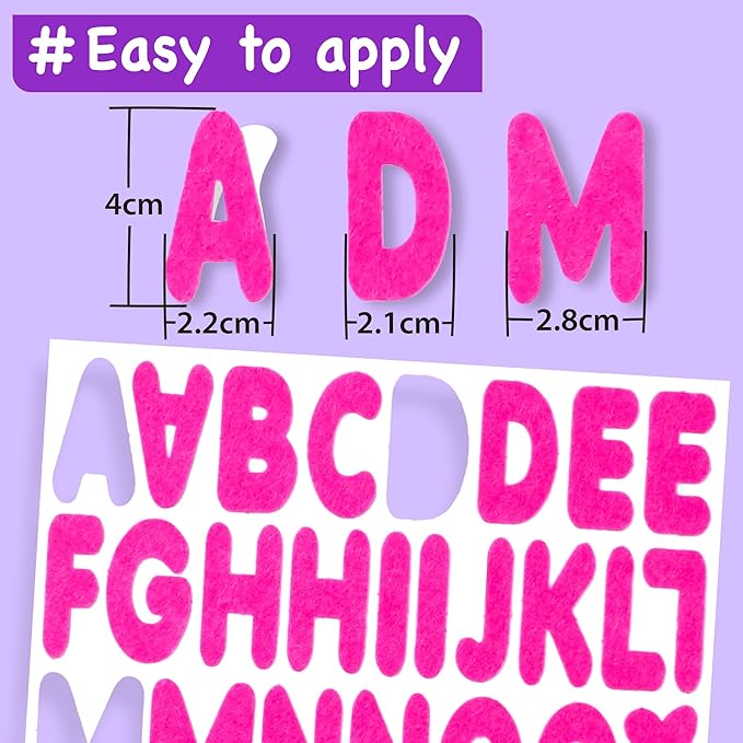 EZCRA Felt Alphabet Stickers, Large Self-Adhesive A-Z Puffy Letters - Image 3