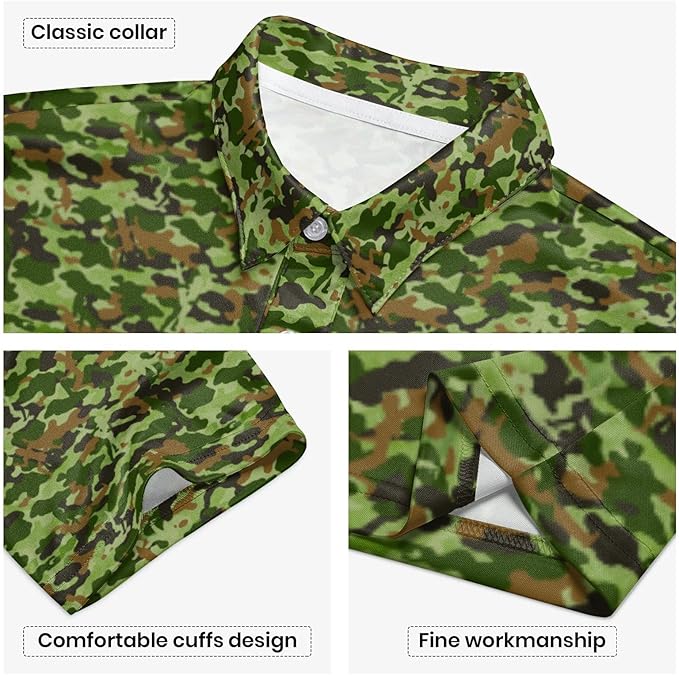 Golf Polo Shirts for Men Funny Print Short Sleeve Golf Shirts Performance Golf Polos