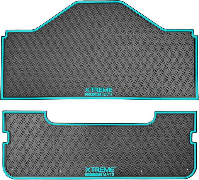 Xtreme MATS Evolution D5 Golf Cart Floor Mat Set - Rubber Double Diamond Design - Fits DMAX, D5, 2+2, 4F, 6F, Including Evolution Maverick and Ranger Trims