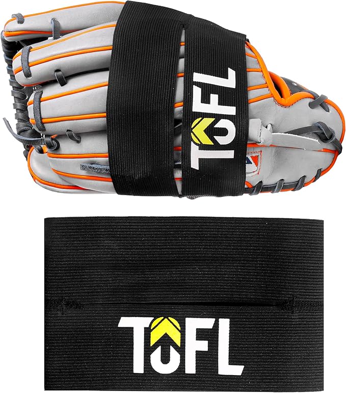 TOFL Baseball Glove Wrap Band for Mitt Shaping | Elastic Strap with Adjustable Closure for Pocket Forming & Storage | Youth & Adult Softball Mitt Care Accessory (Color & Quantity Options)