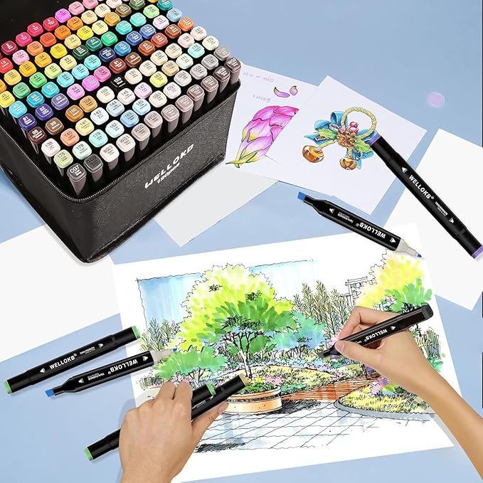 Alcohol Markers, 168 Colors Dual Tip Permanent Art Markers - Image 3