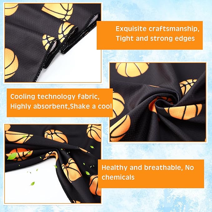 FuWeave 12 Pcs Cooling Towel 40 x 12 Inch Basketball Baseball Football Volleyball Soccer Softball Microfiber Fast Drying Towel for Gift Women Men