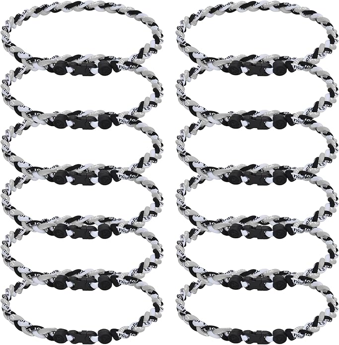 12Pack Baseball Necklaces for Boys, 18inches Braided Rope Tornado Titanium Sports Necklaces, Ideal for Baseball Team Gifts, Party Favors, Baseball Accessories Drip，Multi-Color