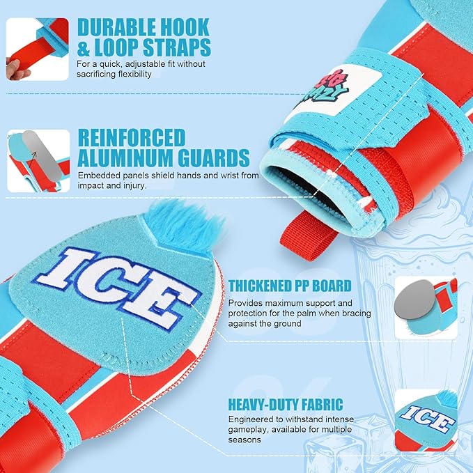 Big Crazy Baseball Sliding Mitt Youth and Adult, Drippy Drip Accessory, Flexible Breathable Durable, Funny Design Beer Bear Ice Cream Cow