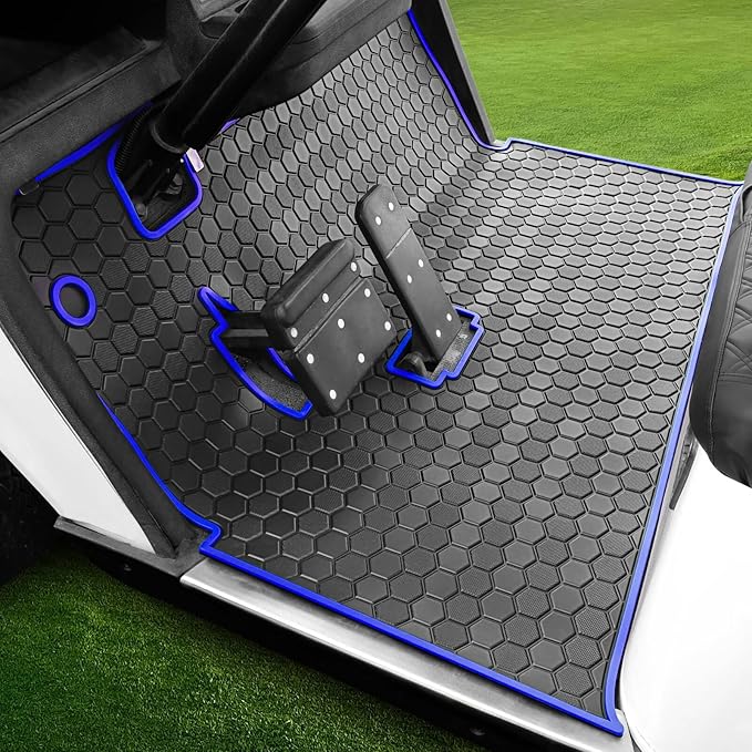 EZGO TXT Golf Cart Floor Mat, Upgraded Full Coverage Liner Mat Replacement Install Easily Thick Rubber Anti-Slip, Fit EZGO TXT (1994+), EX1 (2020), Valor, Cushman Workhorse&Express S4
