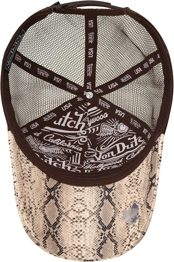 Von Dutch Unisex Trucker Hat - Velvet Curved Bill Mesh Back Retro Classic Adjustable Snapback Baseball Cap for Men and Women