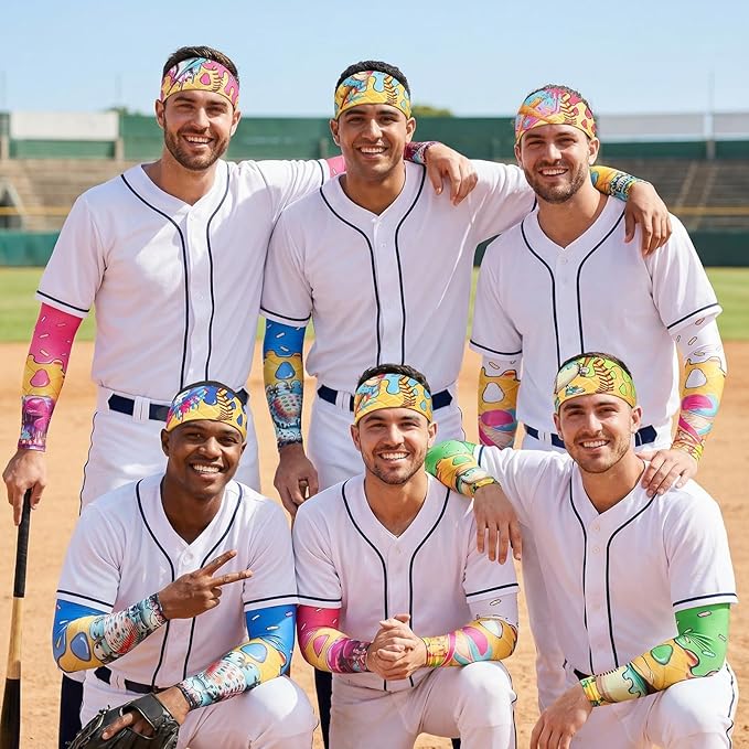 ramede Baseball Ice Cream Drip Party Favors Ice Cream Arm Sleeves Baseball Headbands Team Stuff Gift