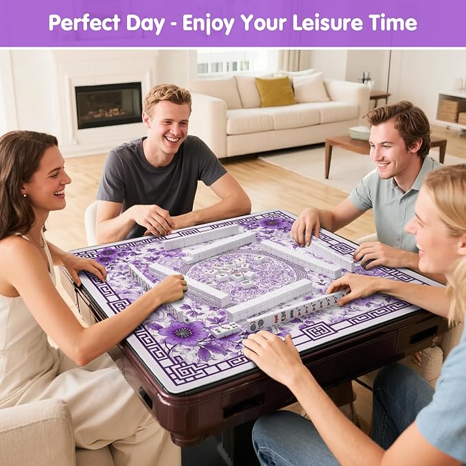 Mahjong Mat for Table 33x33 Inch, Noise-Reducing American Mahjong Mat, Mahjong - Image 2
