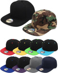 10 Pack Blank Snapback Hats for Men Flat Brim Hats Baseball Caps Bulk