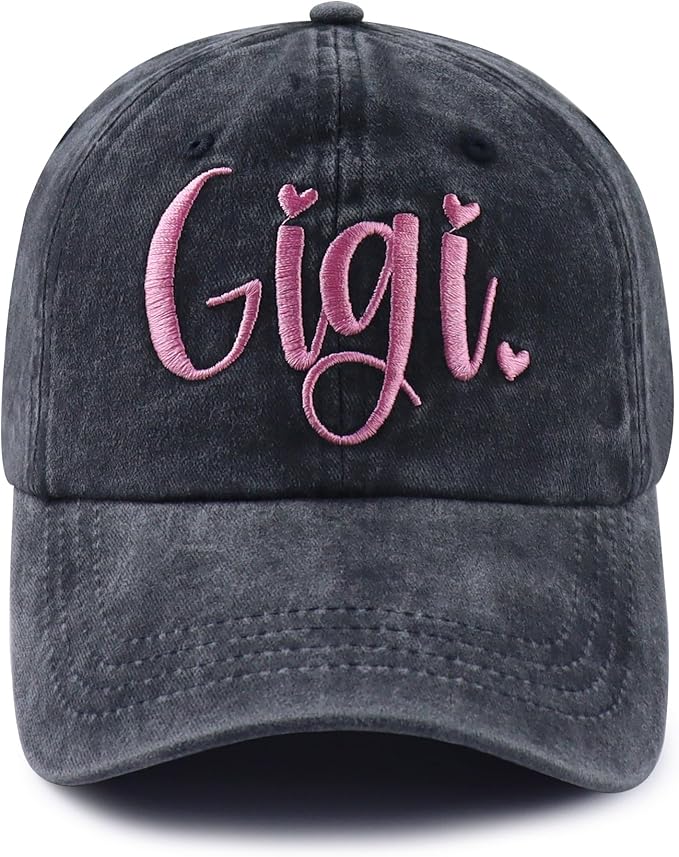 Gigi Mimi Hats for Women, Adjustable Cotton Embroidered Grandma Baseball Cap