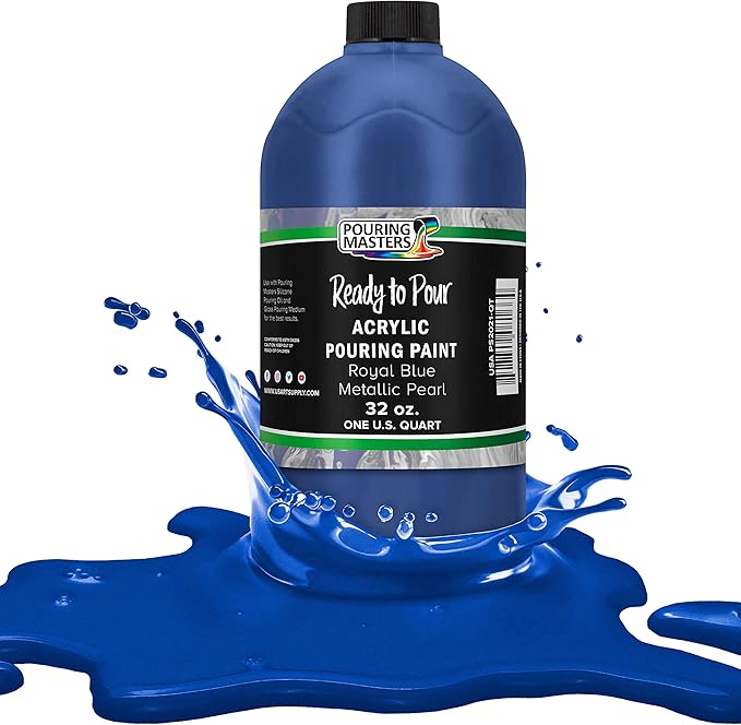Pouring Masters Royal Blue Metallic Iridescent Pearl Ready to Pour Acrylic by USArtSupply