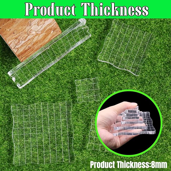 4Pcs Clear Acrylic Stamp Blocks Set, Acrylic Stamping Blocks Tools Clear Stamps - Image 3