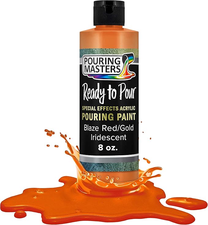 Pouring Masters Blaze Red/Gold Iridescent Special Effects Acrylic Pouring Paint by USArtSupply