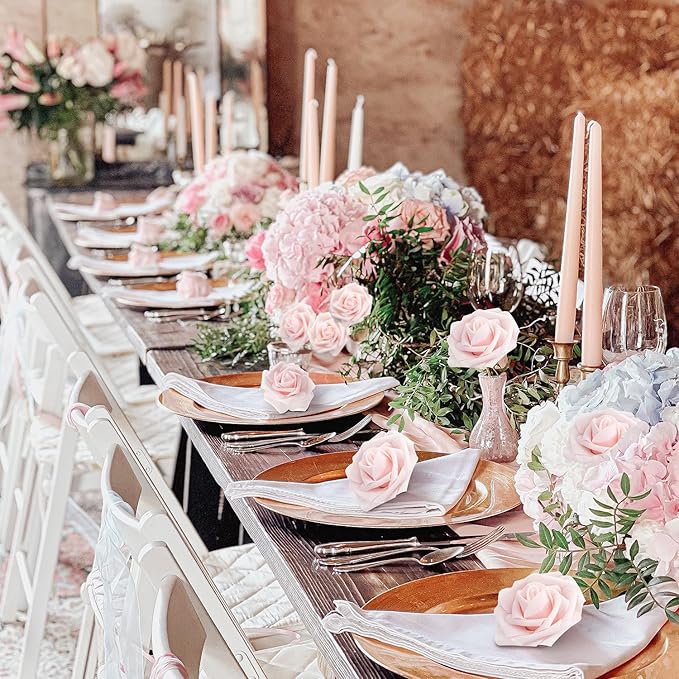 Artificial Flowers Foam Fake Roses 25pcs Light Pink Roses - Image 7
