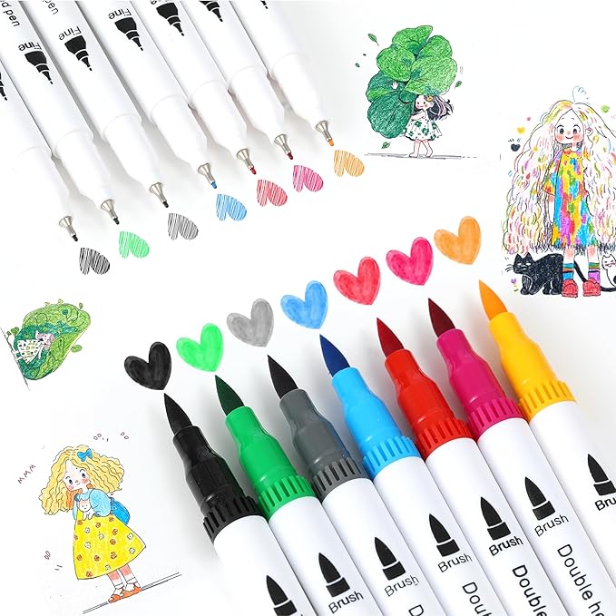 100 Colors Dual Brush Markers for Adult Kids Coloring Books, Water-Based Ink - Image 5