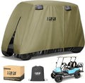 10L0L Golf Cart Cover 2/4/4+2 Passenger for Yamaha EZGO Club Car, Heavy Duty 420D Waterproof Windproof Durable Oxford Golf Cart Cover with 3 Zipper Doors for All-Weather Protection (Black/Silver)
