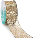 CT CRAFT LLC Sparkling Glitter Mesh Wired Ribbon 2.5" x 20 Yards Champagne Gold by CTCRAFTLLC