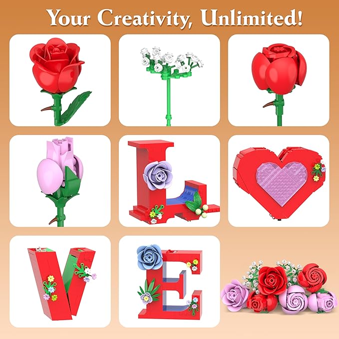 Romantic Love Heart Vase Building Set - Image 4