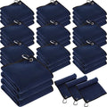 Batiyeer 30 Pcs Golf Towels Bulk for Bags 16'' x 16'' Microfiber Fabric Golf Towel with Clip Waffle Pattern for Men Mini Tournament Fitness Yoga Camping(Navy Blue)