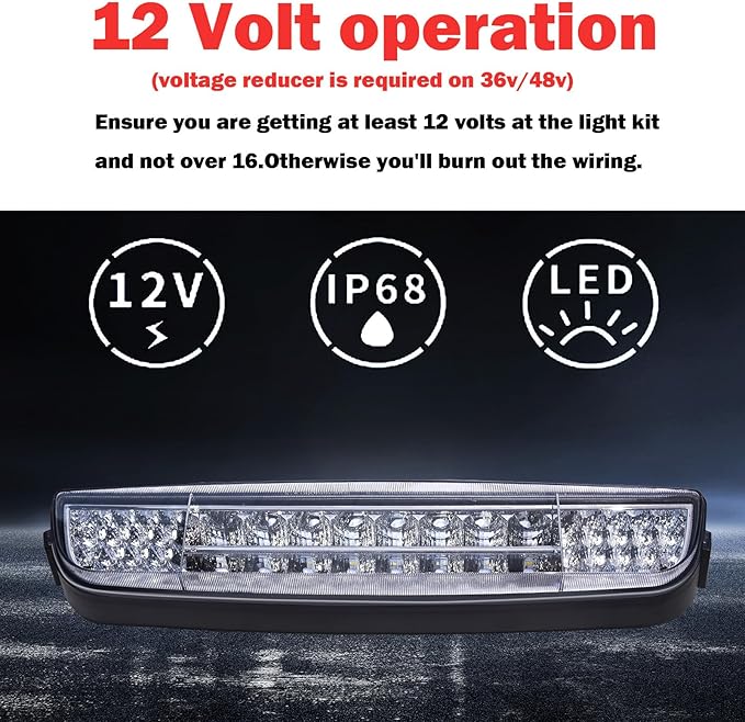 LED Headlight Light Bar for EZGO TXT Golf Cart (1996-2013, Gas & Electric) – 12V Replacement Headlights Light Kit, Plug-and-Play Installation