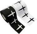 Cross Sports Athletic Tape 2 in x 30 ft 100% Cotton Christian Gift God Jesus Bible Verse Faith White Black Wrap Brace Wrist Ankle Finger Football Baseball Soccer Wrestling (2 Qty: Distressed Wht+Blk)