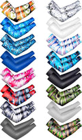 16 Pairs Sports Arm Sleeves for Kids Basketball Baseball Arm Sleeves UV Sun Protection Cooling Arm Cover Sleeve