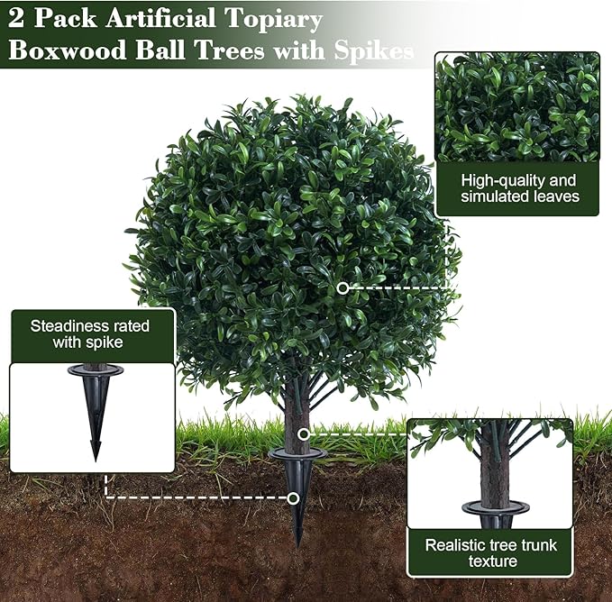 Artificial Boxwood Topiary Ball Bush - Image 3