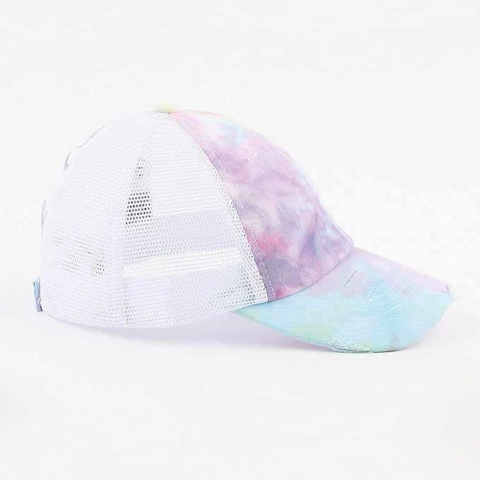 C.C Ponycap Messy High Bun Ponytail Adjustable Glitter Mesh Trucker Baseball Cap