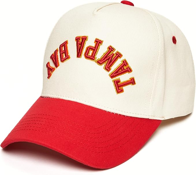 Funky Junque Upside Down City Trucker Hat for Men and Women – Unisex 3D Embroidered Gameday Baseball Cap, Retro Snapback Hats