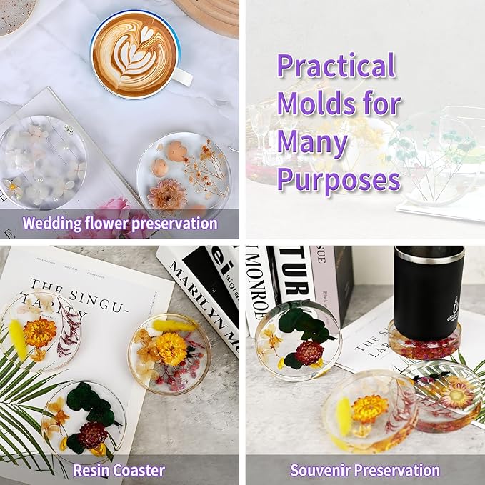 Resin Coaster Molds, 6-Cavity Silicone Coaster Molds - Image 5