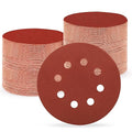 5 Inch 8 Hole Sanding Discs, Round Aluminum Oxide Sand Paper Discs by Huopueit