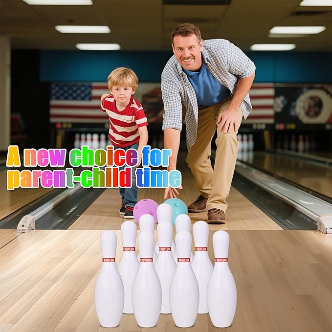 Bowling Set for Kids and Adults, Bowling Balls & Pins for Outdoor and Indoor - Image 2