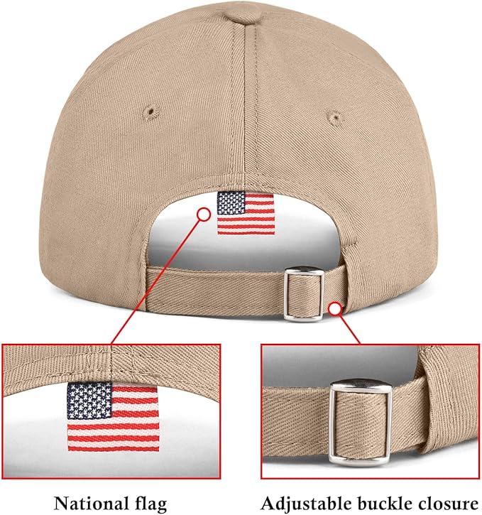 KIRAAT 3 Pack American Flag Baseball Cap Unisex,Low Profile USA Plain Dad Hat for Men＆Women