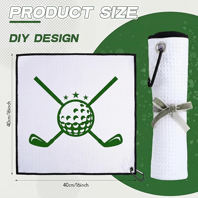 Batiyeer 30 Pcs Bulk Golf Towels for Golf Bags 16'' x 16'' Microfiber Fabric Golf Towel Waffle Pattern with Clip for Bags Men Mini Tournament Fitness Yoga Camping(White)