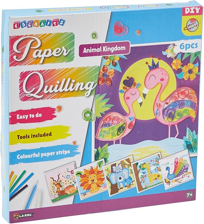 C.S. Kids DIY Paper Quilling Arts & Crafts Gifts – Animal Kingdom| 3D Paper by CSKidsLtd