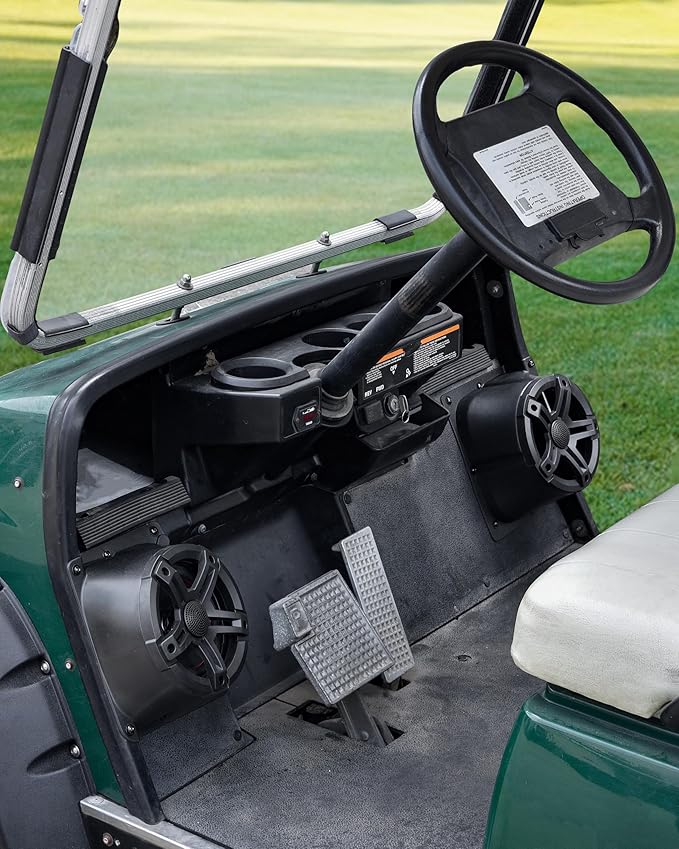 SAUTVS 6.5" Under Dash Kick Speaker Pod Brackets for Yamaha G14 G16 G19 G20 G22 Accessories, Front Kick Loudspeaker Mount for Yamaha G14-G22 Standard Golf Cart, Support 6.5" Speaker Devices, 2PCS