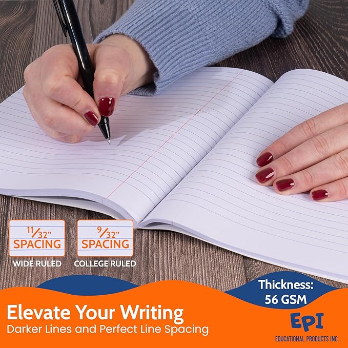 EPI Marble Hardcover Wide Ruled Composition Notebook | 200 Pages, 9.75 x 7.5 in - Image 5