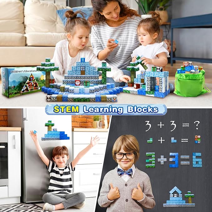Aleath 100PCS Magnetic Building Blocks-for Kids, Chirstmas Build Magnet World - Image 4