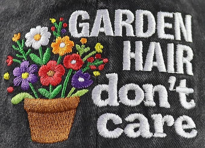 Garden Hair Don't Care Hat for Women, Adjustable Cotton Gardener Gifts Baseball Cap