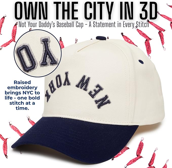 Funky Junque Upside Down City Trucker Hat for Men and Women – Unisex 3D Embroidered Gameday Baseball Cap, Retro Snapback Hats