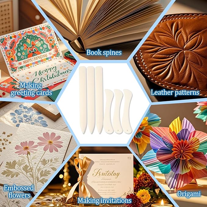 9 PCS Bone Folder and Scoring Tool Plastic Paper Folding Tool Bone Origami - Image 5