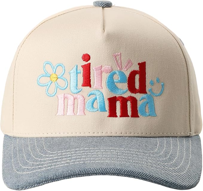 MIRMARU Two-Tone Vintage Canvas Trucker Hats for Men & Women, Adjustable Size Baseball Caps with Trendy Embroidered Design