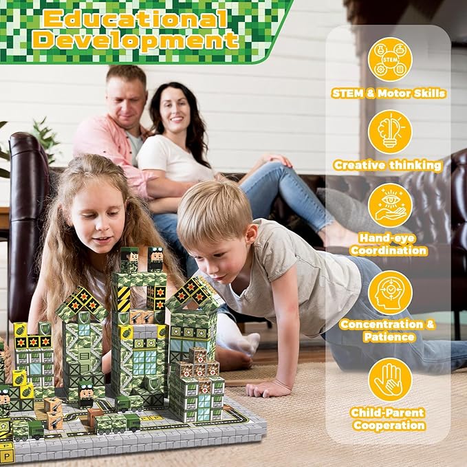 Magnetic Blocks-100PCS Military Building Blocks Set, Kids Classroom Sensory Toy - Image 6