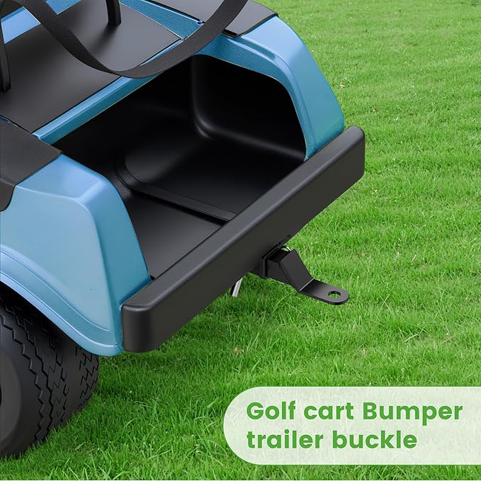 Trailer Hitch Fit for Club Car DS 1982-up Models Fits on Backseat Footrest Compatible with Cargo Boxes, black
