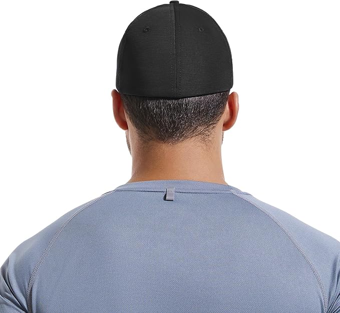 6 Panel Stretch Full Closed Baseball Caps Men's Blank Fitted Cap Curved Brim Elastic Closed Back Hat Q2426