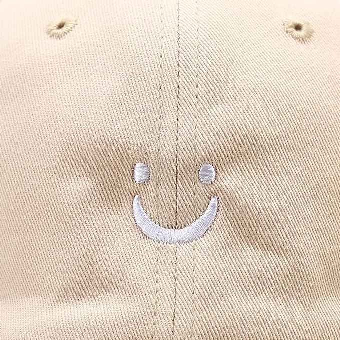 Umeepar Smile Face Baseball Cap for Women Men Adjustable Low Profile Unstructured Cotton Dad Hat